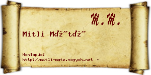 Mitli Máté névjegykártya